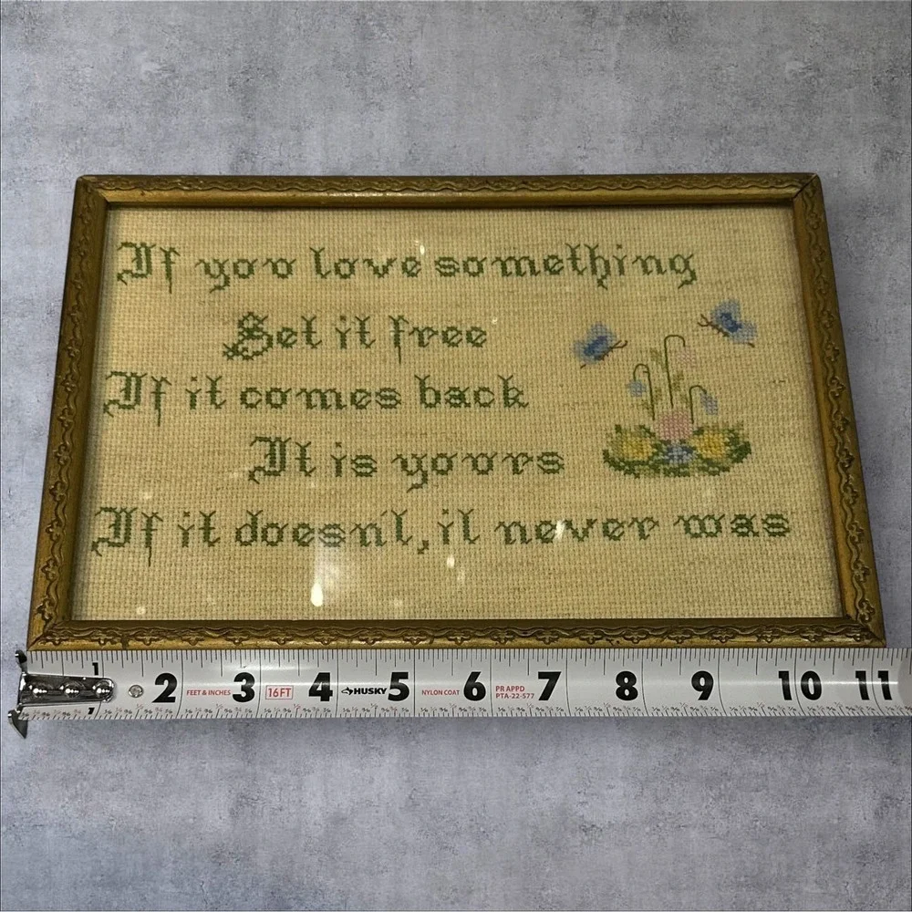 Vintage‎ Handmade Cross Stitch Framed 